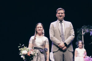 Miguel Verdeguer amb Itziar Tomás, Fallera Major Infantil de Catarroja 2024